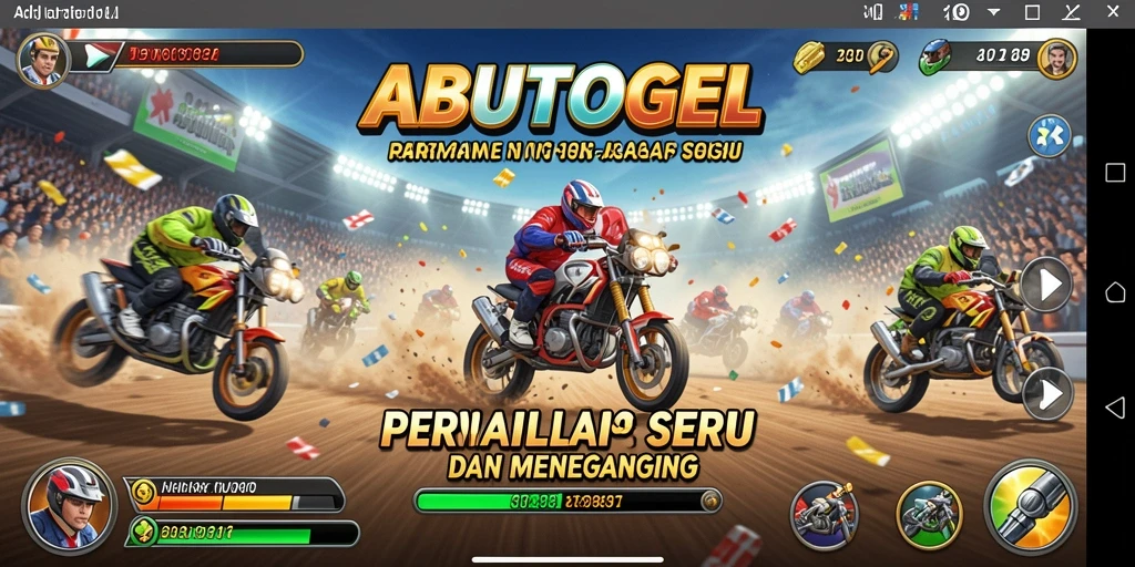 Gameplay balap yang intens dan menarik dalam ABUTOGEL.