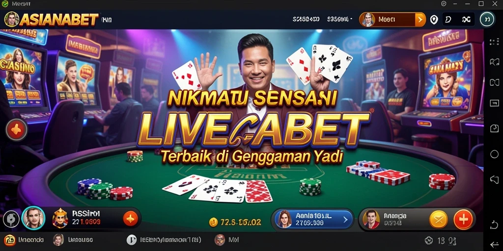 Tampilan permainan langsung dengan dealer profesional di ASIANABET.