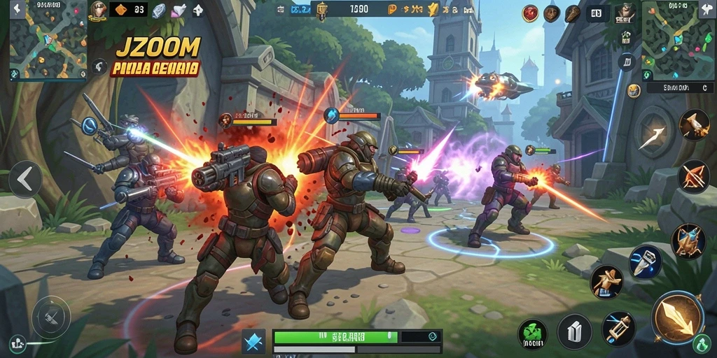 Gameplay menegangkan dan seru di J200M, pertarungan karakter yang epik.