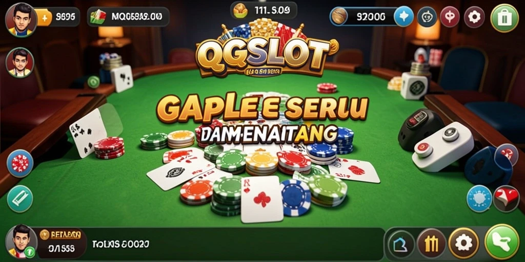 Tampilan gameplay seru dalam permainan Gaple QQSLOT.