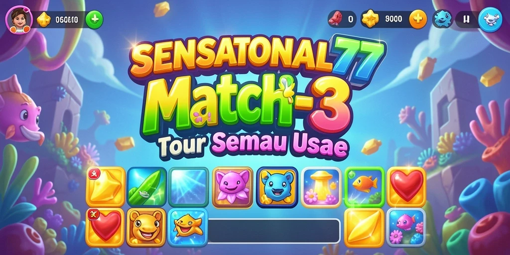 Tangkapan layar gameplay SENSATIONAL77 menampilkan kombinasi warna-warni yang menarik.