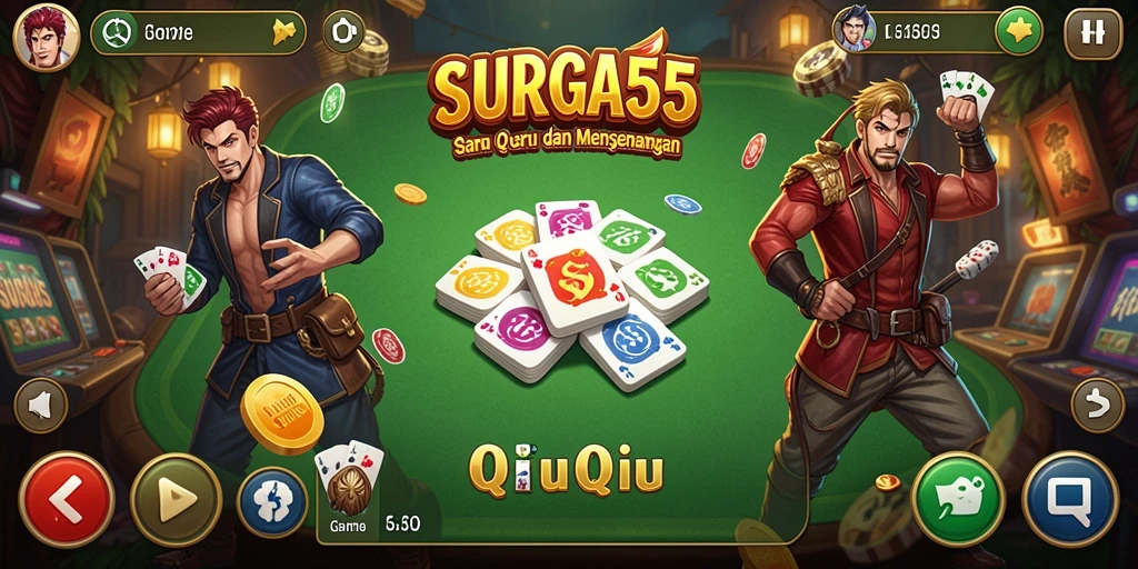 Screenshot menunjukkan gameplay seru dalam QiuQiu.
