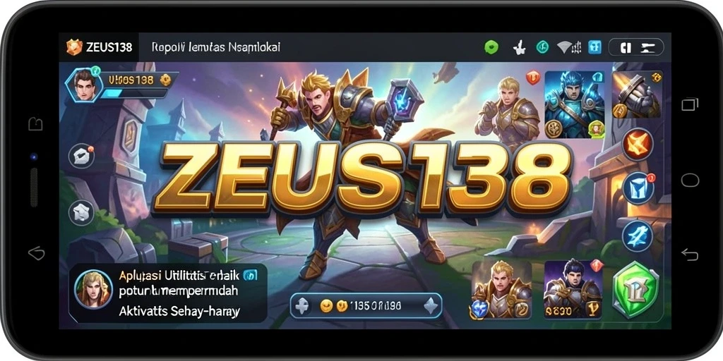 Tampilan utama ZEUS138 dengan berbagai fitur utilitas.
